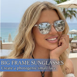 Myiaur Women's Polarized Sunglasses with Mirrored Lens & UV400 Protection - Trendy & Stylish Large Sun Glasses