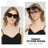 Myiaur Fit Over Glasses Sunglasses for Women Polarized UV400 Protection