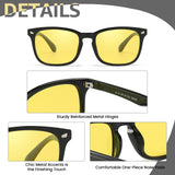 Myiaur Night Driving Glasses for Women Men, Polarized Yellow Lens Anti Glare Night Vision Glasses for Nighttime Driving