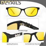 Myiaur Night Driving Glasses for Women, Anti Glare Night Vision Glasses Polarized Yellow Nighttime Glasses Reduce Glare