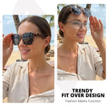 Myiaur Polarized Fit Over Sunglasses for Women UV400 Whitetortoise