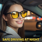Myiaur Night Driving Glasses for Women Men, Polarized Yellow Lens Anti Glare Night Vision Glasses for Nighttime Driving
