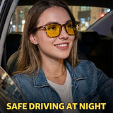 Myiaur Night Driving Glasses for Women Men, Polarized Yellow Lens Anti Glare Night Vision Glasses for Nighttime Driving