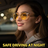 Myiaur Night Driving Glasses for Women Men, Polarized Yellow Lens Anti Glare Night Vision Glasses for Nighttime Driving