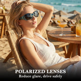 Myiaur Photochromic Polarized Sunglasses for Women, Trendy Wrap Around UV400 Shade for Driving & Outdoors