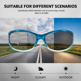 Myiaur Photochromic Polarized Sunglasses for Women, Trendy Wrap Around UV400 Shade for Driving & Outdoors