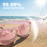 Myiaur Women’s Polarized Sunglasses UV400 Protection Mirrored Lens | Classic Frame Shades Medium Fit Lightweight for Driving Beach Daily Outdoor Activities