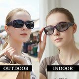 Myiaur Photochromic Polarized Sunglasses for Women, Trendy Wrap Around UV400 Shade for Driving & Outdoors