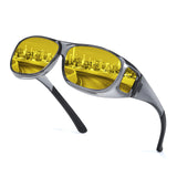Myiaur Night Vision Glasses for Men Women, Polarized Fit Over Wrap Around Driving Glasses, Anti Glare and UV400 Protection