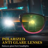Myiaur Night Vision Driving Glasses for Womens, Polarized Reduce Glare Enhance Visual Ability Yellow Tinted Lens at Nighttime