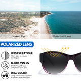 Myiaur Fit Over Glasses Sunglasses for Women, Polarized Sunglasses Over Glasses Trendy Wear with UV400 Protection(2 Packs)