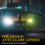 Myiaur Night Vision Driving Glasses for Womens, Polarized Reduce Glare Enhance Visual Ability Yellow Tinted Lens at Nighttime