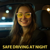 Myiaur Night Driving Glasses for Women, Anti Glare Night Vision Glasses Polarized Yellow Nighttime Glasses Reduce Glare