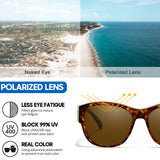 Myiaur Fit Over Glasses Sunglasses for Women, Polarized Sunglasses Over Glasses Trendy Wear with UV400 Protection(2 Packs)