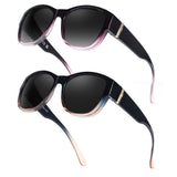 Myiaur Fit Over Glasses Sunglasses for Women, Polarized Sunglasses Over Glasses Trendy Wear with UV400 Protection(2 Packs)