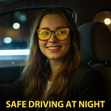 Myiaur Night Driving Glasses for Women, Anti Glare Night Vision Glasses Polarized Yellow Nighttime Glasses Reduce Glare