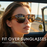 Myiaur Fit Over Glasses Sunglasses for Women, Polarized Sunglasses with UV400 Protection, Reduce Glare for Driving(2 Packs)