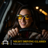 Night Driving Glasses for Women Men, Polarized Night Vision Glasses Reduce Glare for Night