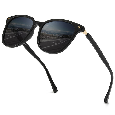 Myiaur Women's Polarized Sunglasses with Mirrored Lens & UV400 Protection - Trendy & Stylish Large Sun Glasses