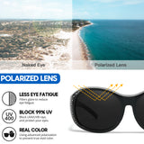 Myiaur Polarized Fit Over Glasses Sunglasses for Women Men, UV400 Protection Over Glasses Sunglasses Ideal for Daily & Driving