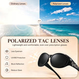 Myiaur Polarized Over Glasses Sunglasses for Women, UV400 Glare Defense