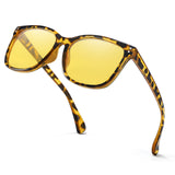 Myiaur Polarized Night Vision Glasses for Women, Anti Glare Yellow Lens Night Driving Glasses for Nighttime UV400 Protection