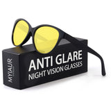 Myiaur Night Vision Driving Glasses for Women, Polarized Anti Glare Yellow Lens Glasses for Nighttime, UV400 Protection