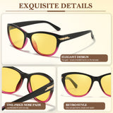 Myiaur Night Vision Driving Glasses for Womens, Polarized Reduce Glare Enhance Visual Ability Yellow Tinted Lens at Nighttime