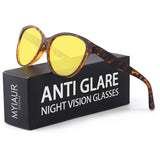 Myiaur Night Vision Driving Glasses for Women, Polarized Anti Glare Yellow Lens Glasses for Nighttime, UV400 Protection