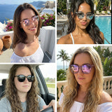 Myiaur Women's Polarized Sunglasses with Mirrored Lens & UV400 Protection - Trendy & Stylish Large Sun Glasses