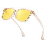 Myiaur Polarized Night Vision Glasses for Women, Anti Glare Yellow Lens Night Driving Glasses for Nighttime UV400 Protection