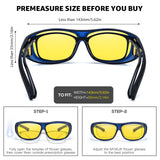 Myiaur Polarized Fit Over Night Vision Glasses for Men Women, UV400