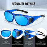 Myiaur Fit Over Glasses Sunglasses for Men Women， Polarized UV400 Protection, Anti-Glare for Driving & Outdoor Activities