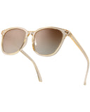 Myiaur Polarized Sunglasses for Women, Square Mirrored Trendy Shades with UV Protection Reduce Glare Sun Glasses