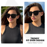 Myiaur Oversized Fit Over Sunglasses for Women, Trendy Wear Over Glasses, Polarized UV400 Protection Sunglasses for Driving