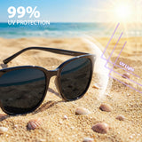 Myiaur Women's Polarized Sunglasses with Mirrored Lens & UV400 Protection - Trendy & Stylish Large Sun Glasses