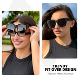 Myiaur Oversized Fit Over Sunglasses for Women, Trendy Wear Over Glasses, Polarized UV400 Protection Sunglasses for Driving