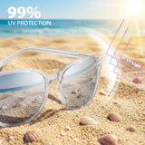 Myiaur Women's Polarized Sunglasses with Mirrored Lens & UV400 Protection - Trendy & Stylish Large Sun Glasses