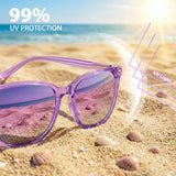 Myiaur Women's Polarized Sunglasses with Mirrored Lens & UV400 Protection - Trendy & Stylish Large Sun Glasses