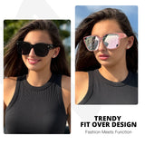 Myiaur Oversized Fit Over Sunglasses for Women, Trendy Wear Over Glasses, Polarized UV400 Protection Sunglasses for Driving