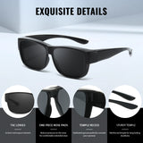 Myiaur Over Glasses Sunglasses for Men Women, Polarized Fit Over Sunglasses UV400 Protection for Driving, Outdoor