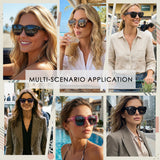 Myiaur Fit Over Glasses Sunglasses for Women, Polarized Sunglasses with UV400 Protection, Reduce Glare for Driving(2 Packs)