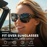 Myiaur Polarized Fit Over Glasses Sunglasses for Women, Trendy Wear Over Glasses UV400 Protection for Driving Outdoor